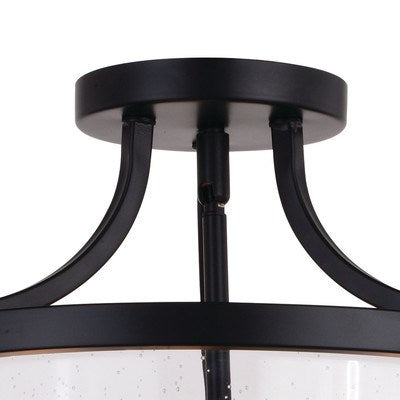 15.75-in. 3 Light Semi-Flush Matte Black and Satin Brass
