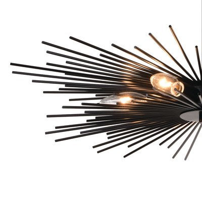 24-in. 6 Light Semi-Flush Mount Matte Black