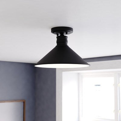 12-in. 1 Light Semi-Flush Mount Oil Rubbed Bronze and Matte White