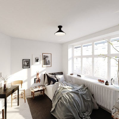 12-in. 1 Light Semi-Flush Mount Oil Rubbed Bronze and Matte White