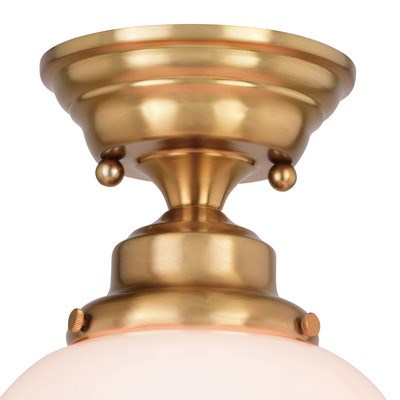 12-in. 1 Light Semi-Flush Natural Brass