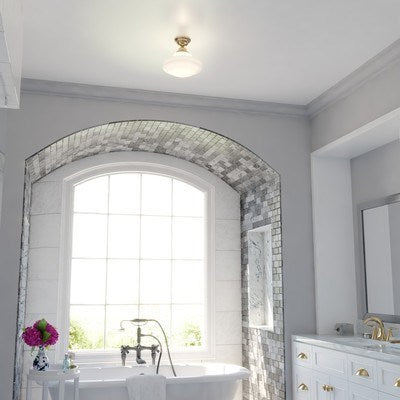 12-in. 1 Light Semi-Flush Natural Brass