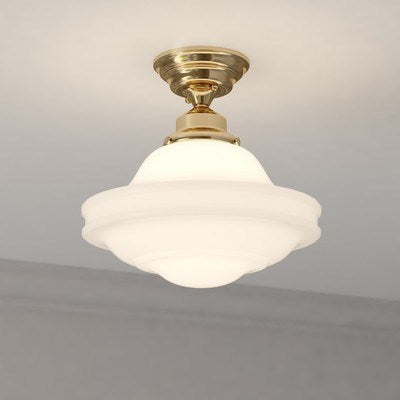 12-in. 1 Light Semi-Flush Natural Brass