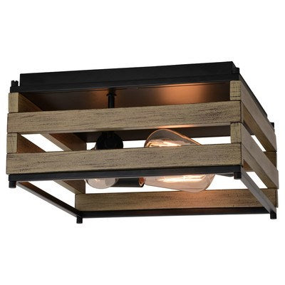 13-in. 3 Light Flush Mount Matte Black and Burnished Maple by Vaxcel International
