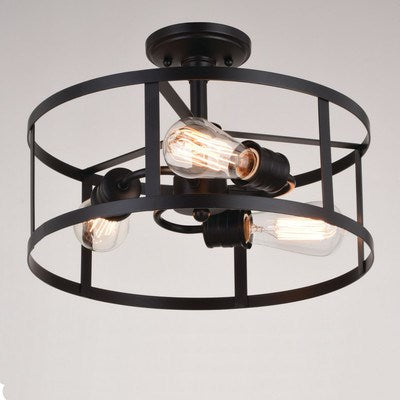 15-in. 3 Light Semi-Flush Mount Oil Rubbed Bronze