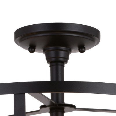 15-in. 3 Light Semi-Flush Mount Oil Rubbed Bronze
