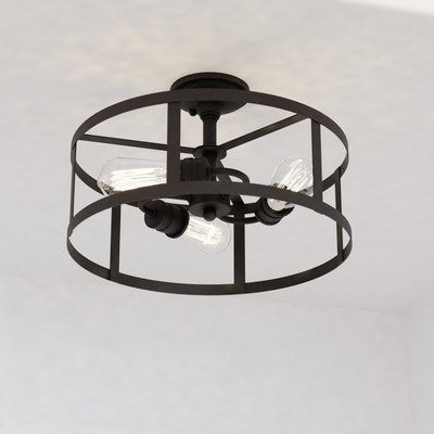 15-in. 3 Light Semi-Flush Mount Oil Rubbed Bronze