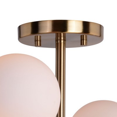 20-in Semi Flush Ceiling Light Muted Brass