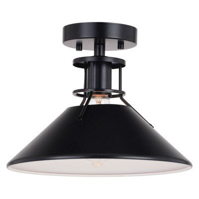 11.5-in. Semi-Flush Mount Black and Matte White by Vaxcel International