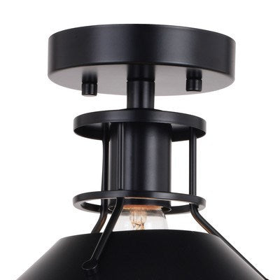 11.5-in. Semi-Flush Mount Black and Matte White