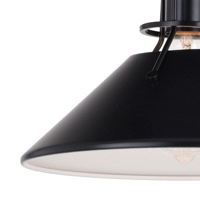 11.5-in. Semi-Flush Mount Black and Matte White