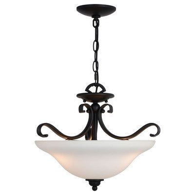 17-in Semi-Flush Mount or Pendant (Dual Mount) Oil Rubbed Bronze