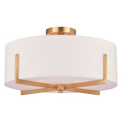 18-in. 4 Light Semi-Flush Mount Natural Brass by Vaxcel International