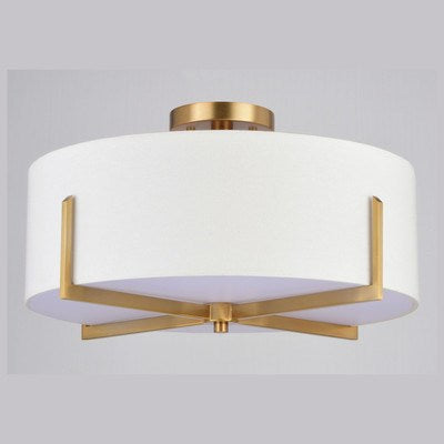 18-in. 4 Light Semi-Flush Mount Natural Brass