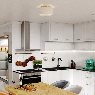 13-in Flush Mount Matte Brass