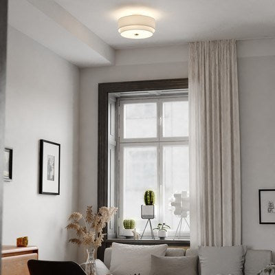 16-in Semi-Flush Mount Matte Brass