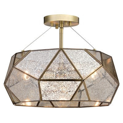 16-in. 3 Light Semi-Flush Mount Aged Brass by Vaxcel International