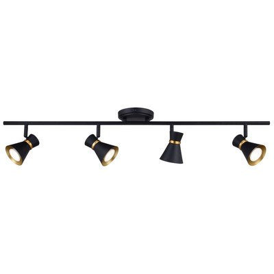 4 Light LED Directional Light Matte Black and Satin Brass by Vaxcel International