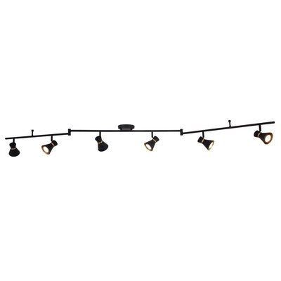 6 Light LED Directional Light Matte Black and Satin Brass by Vaxcel International