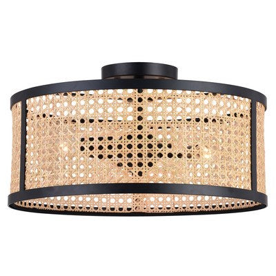 15.5-in. 3 Light Semi-Flush Mount Matte Black by Vaxcel International