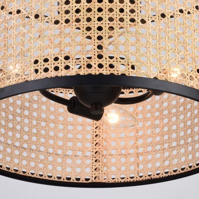 15.5-in. 3 Light Semi-Flush Mount Matte Black