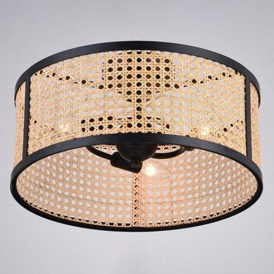 15.5-in. 3 Light Semi-Flush Mount Matte Black
