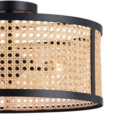 15.5-in. 3 Light Semi-Flush Mount Matte Black