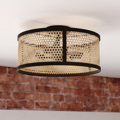 15.5-in. 3 Light Semi-Flush Mount Matte Black
