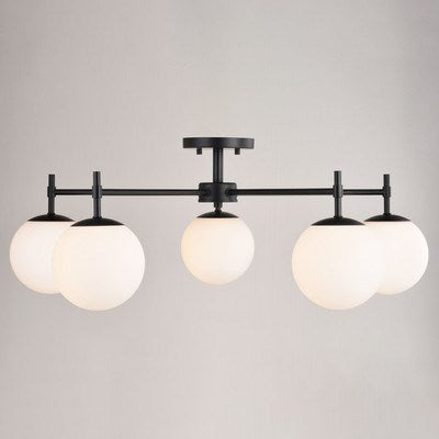 32-in. 5 Light Semi-Flush Mount Matte Black