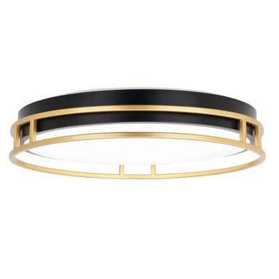 LED 16-in. Flush Mount Matte Black and Satin Gold by Vaxcel International