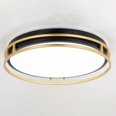 LED 16-in. Flush Mount Matte Black and Satin Gold