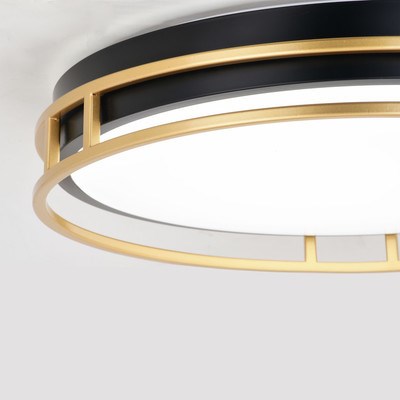 LED 16-in. Flush Mount Matte Black and Satin Gold