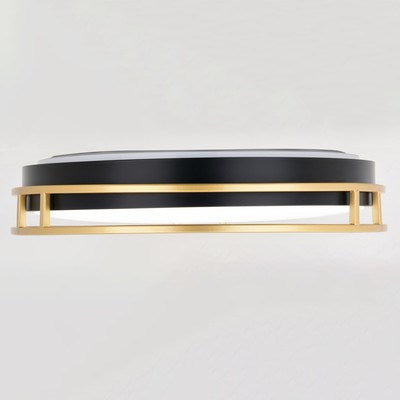 LED 16-in. Flush Mount Matte Black and Satin Gold