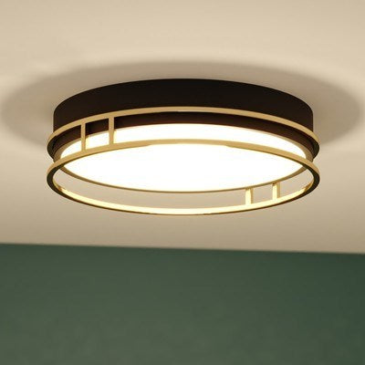 LED 16-in. Flush Mount Matte Black and Satin Gold