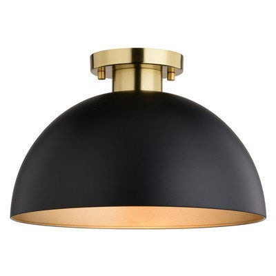13-in. Semi Flush Matte Black and Satin Brass by Vaxcel International