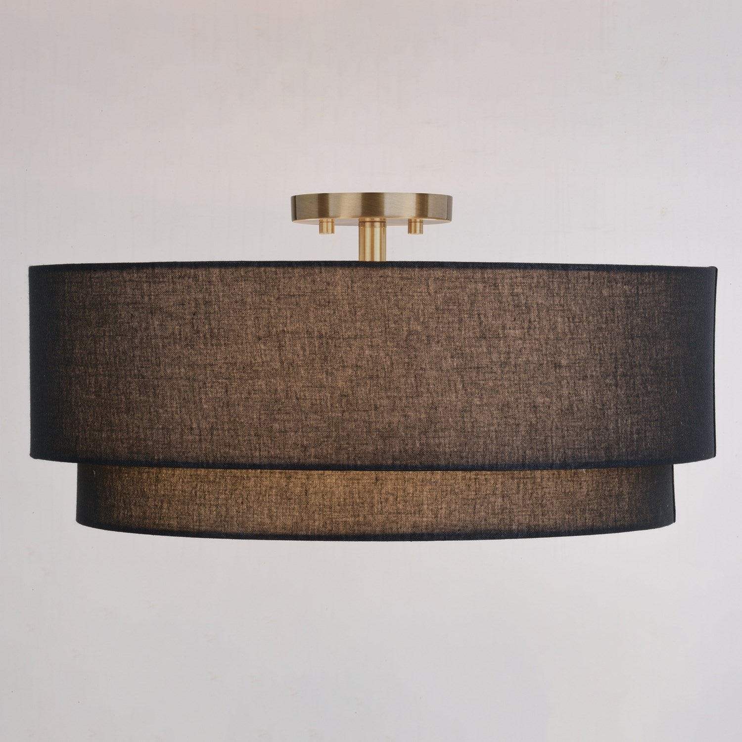 20.5-in. 4 Light Semi-Flush Matte Brass with Black Fabric