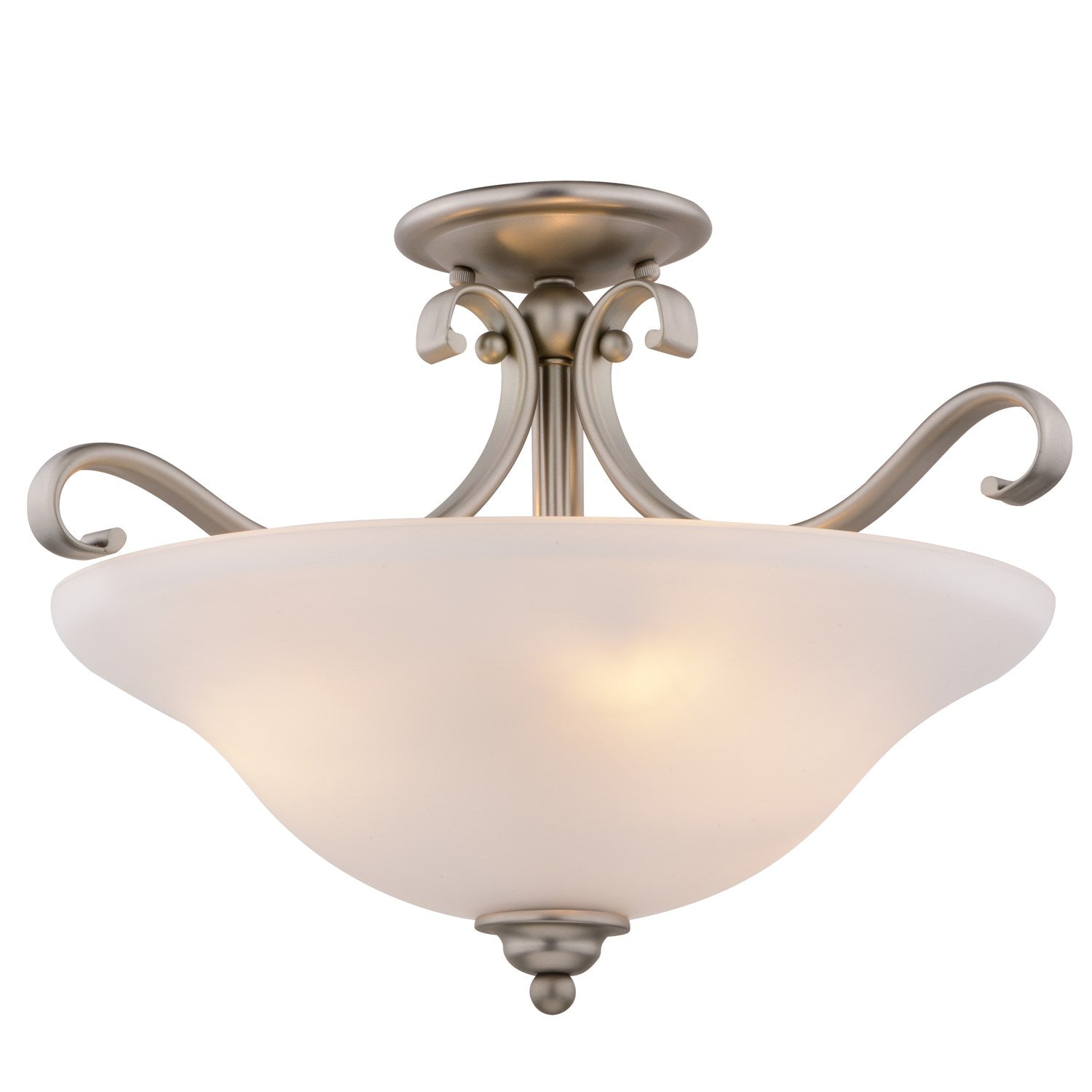 17-in. Semi Flush Ceiling Light or Pendant (Dual Mount) Brushed Nickel by Vaxcel International