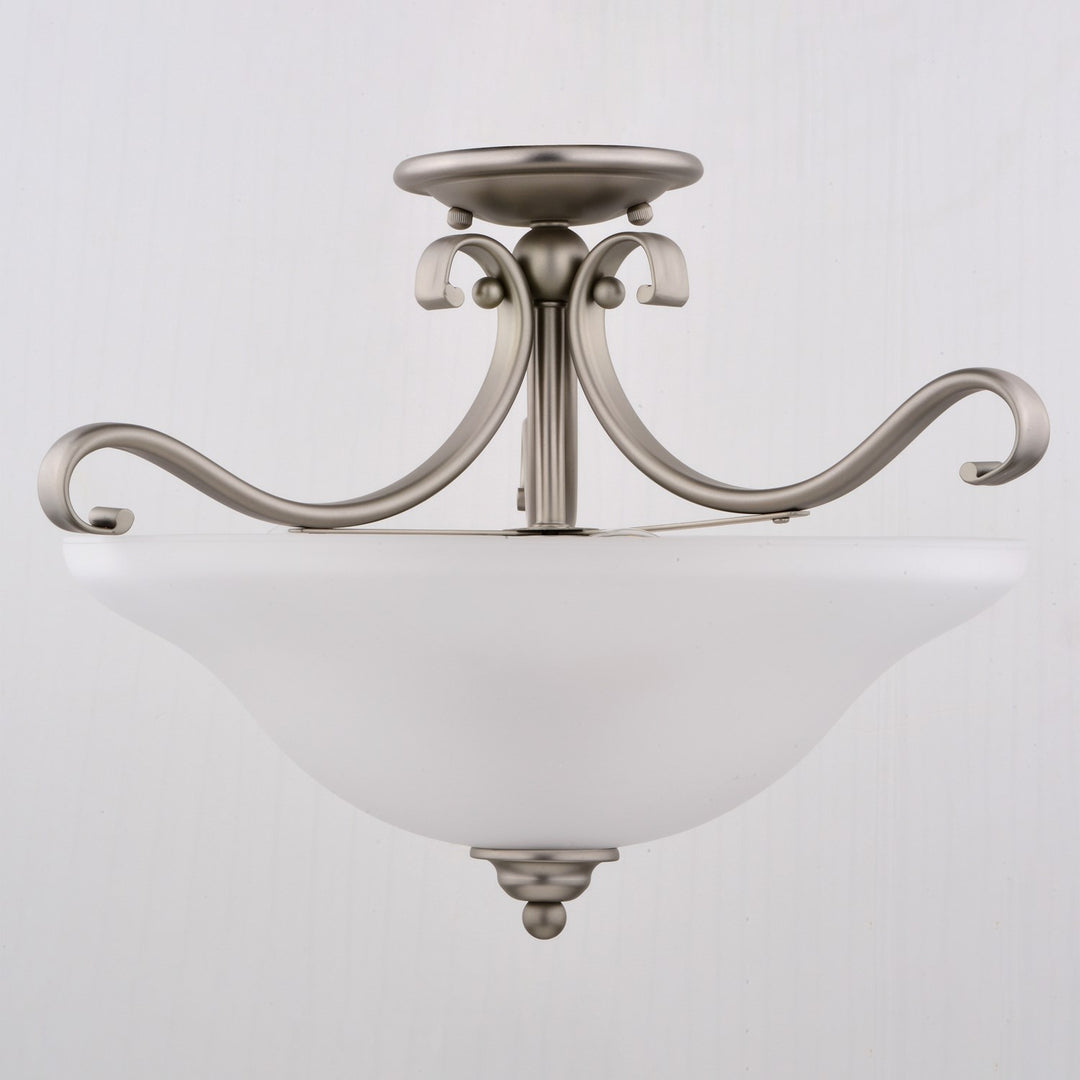 17-in. Semi Flush Ceiling Light or Pendant (Dual Mount) Brushed Nickel