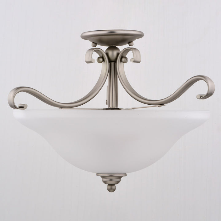 17-in. Semi Flush Ceiling Light or Pendant (Dual Mount) Brushed Nickel