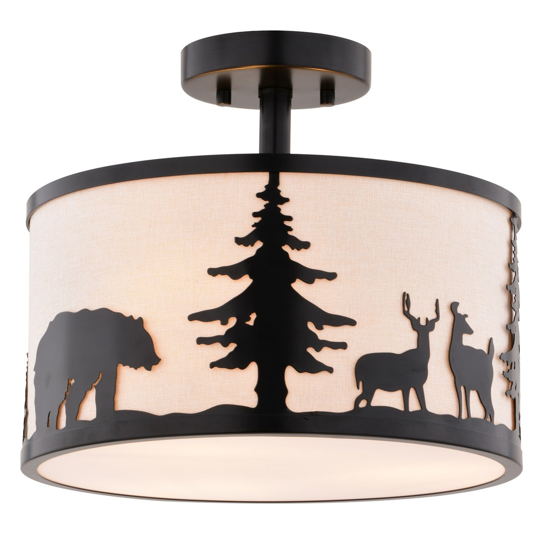 13-in. W 3 Light Semi-Flush Bronze by Vaxcel International