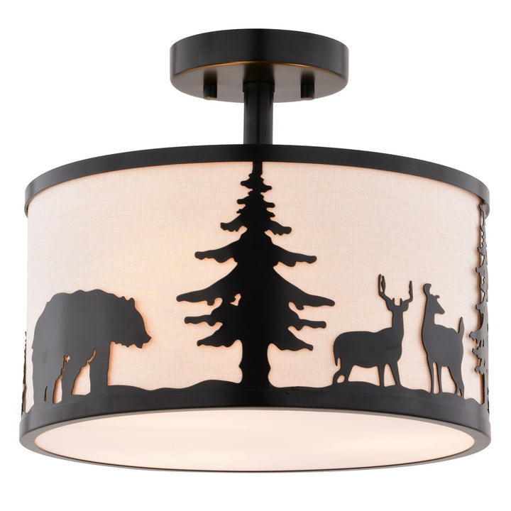 13-in. W 3 Light Semi-Flush Bronze by Vaxcel International