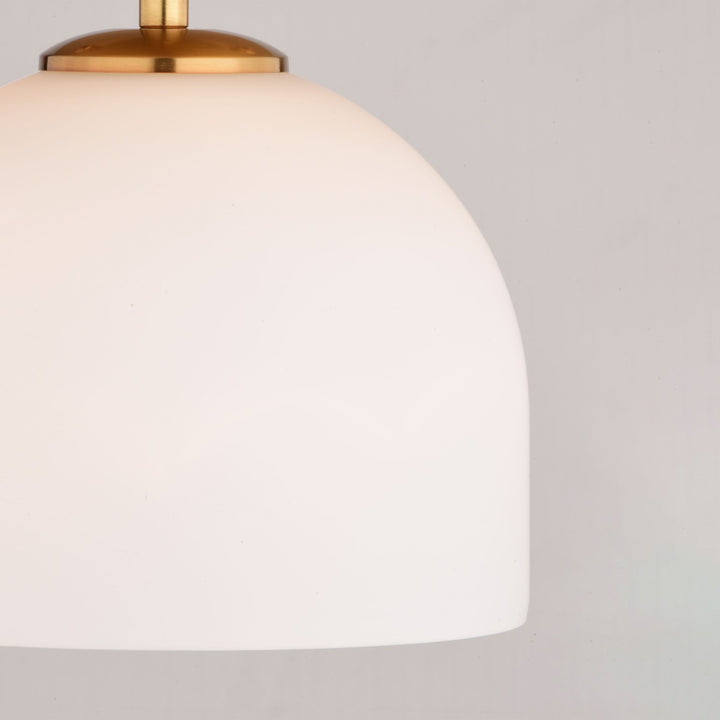 9.25-in. W 1 Light Semi-Flush Mount Natural Brass