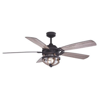 54 in. Ceiling Fan Matte Black with Rustic Oak by Vaxcel International