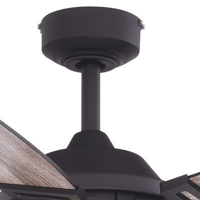 54 in. Ceiling Fan Matte Black with Rustic Oak