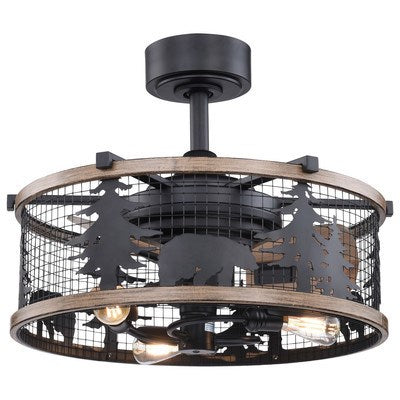21 in. Ceiling Fan Black and Burnished Teak by Vaxcel International