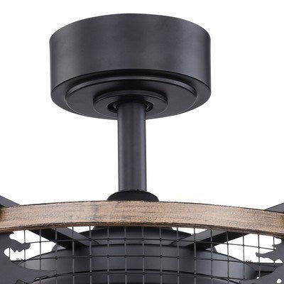 21 in. Ceiling Fan Black and Burnished Teak