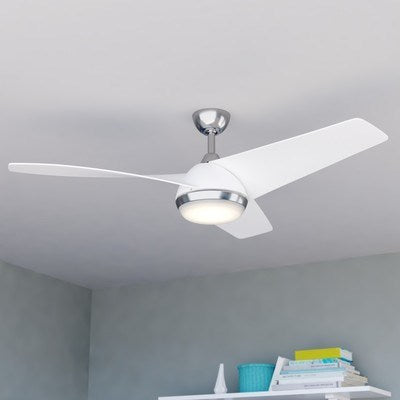 52-in. Ceiling Fan Brushed Nickel and Matte White