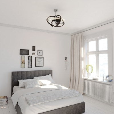 22-in. Ceiling Fan Satin Nickel and Black