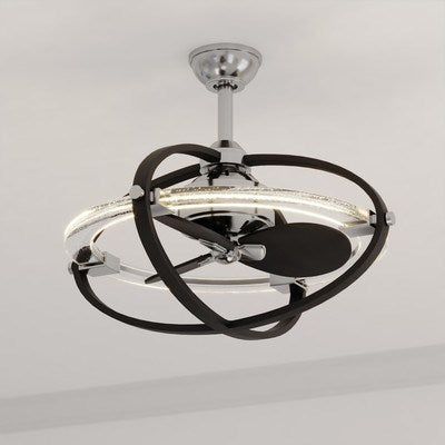 22-in. Ceiling Fan Satin Nickel and Black