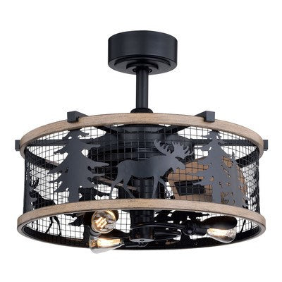 21-in. Ceiling Fan Black and Burnished Teak by Vaxcel International